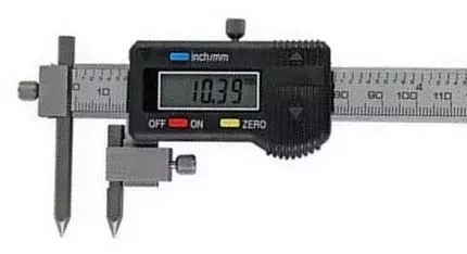 Centerline Distance Digital Caliper with Conical Point